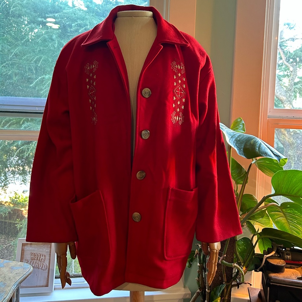 {Vintage} Red Wool Coat